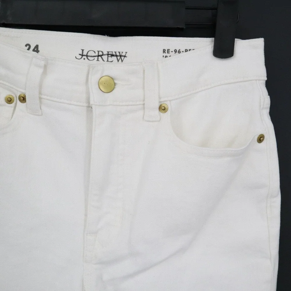 J. Crew 96 Slim Wide Jean Womens 27 White Boho Nautical Indie‎ Preppy Street NWT